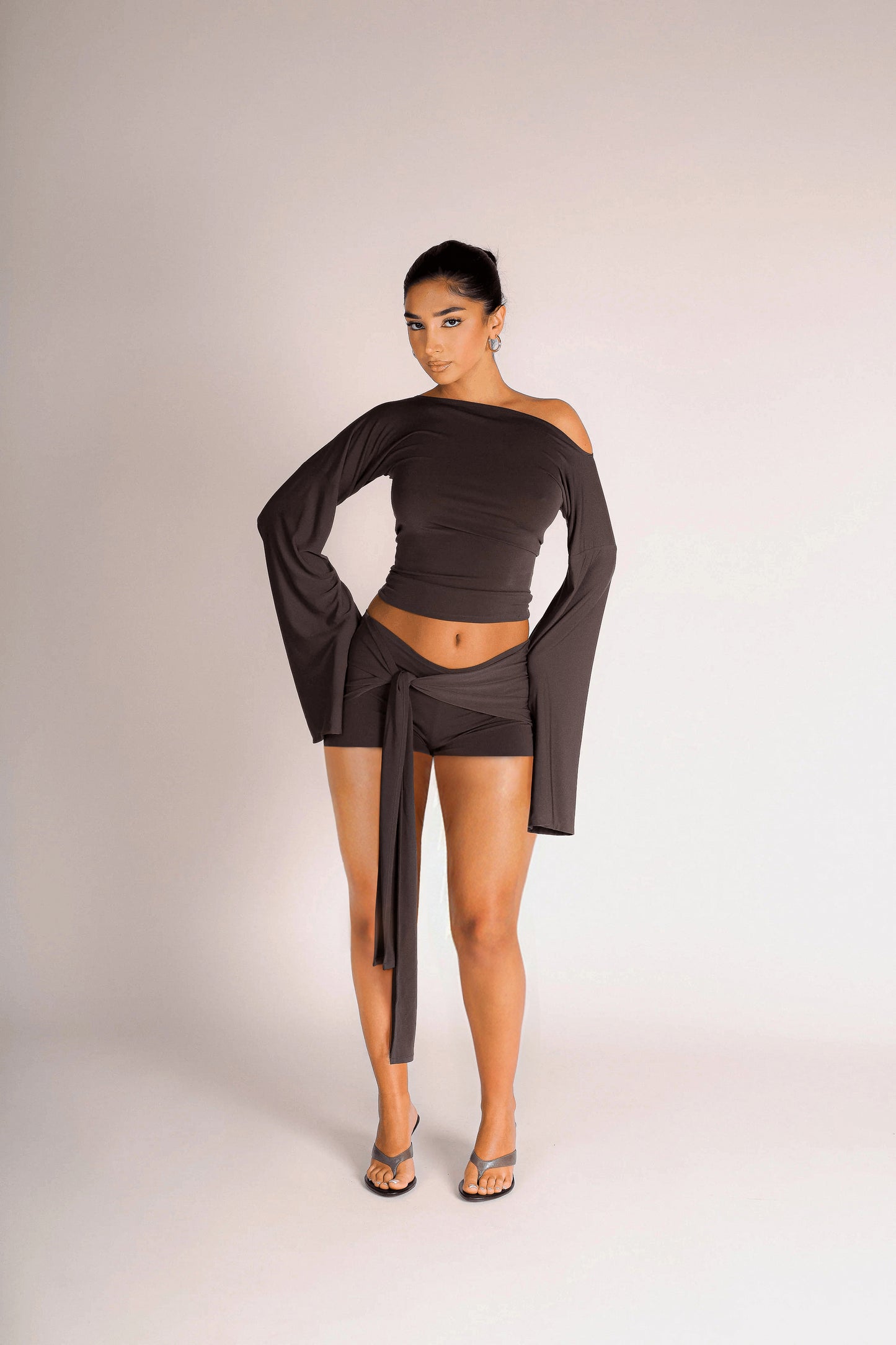 Rae Shorts Set Brown